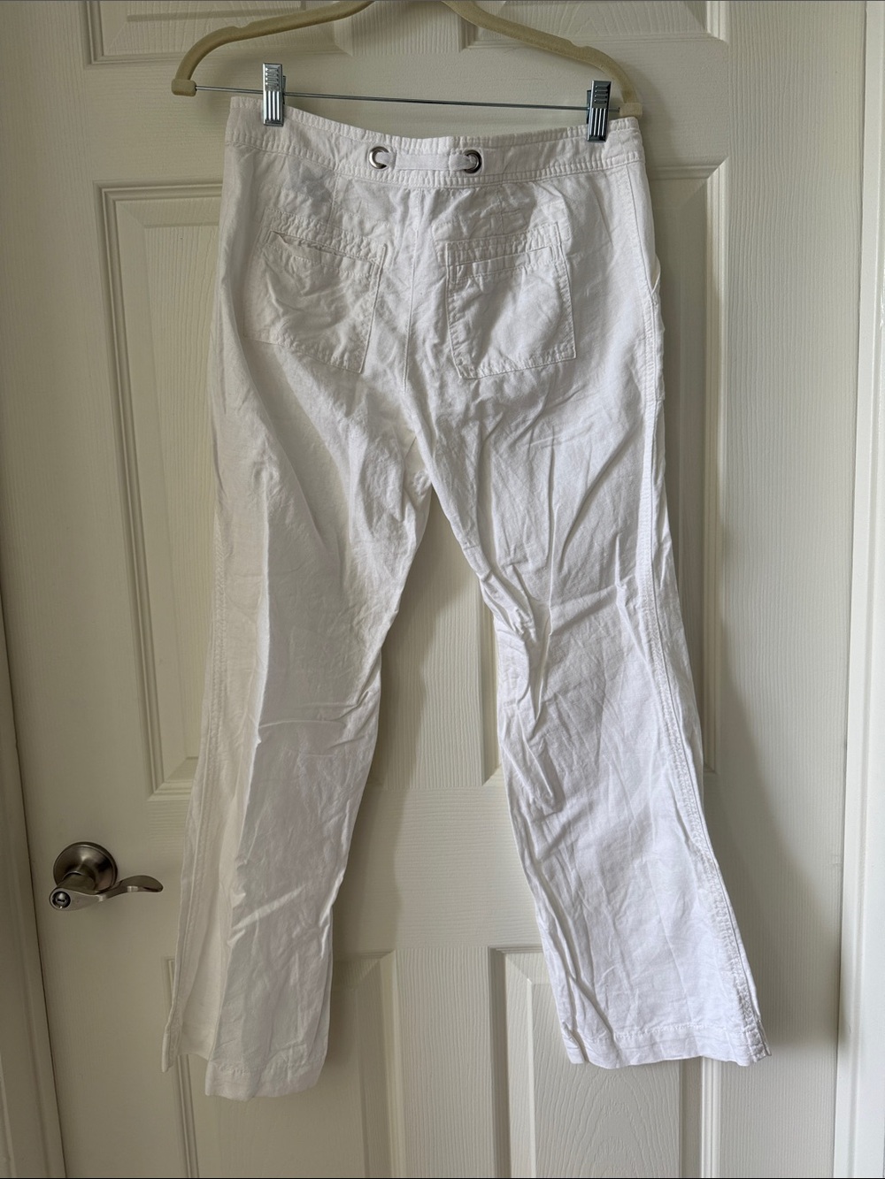 Banana Republic White Drawstring Linen-Blend Joggers - Picture 7 of 8